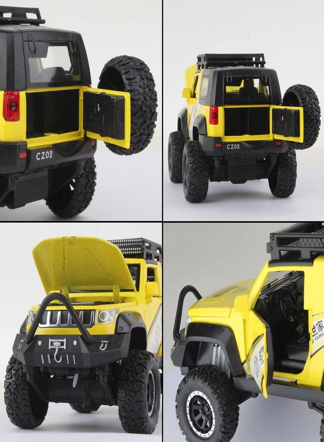 VARIYA ENTERPRISE® 1:32 BAIC Jeep Toy Car Metal Pull Back Diecast Car with Openable Door and Sound Light, Gifts Toys for Kids【 Yellow 】 - Image 5
